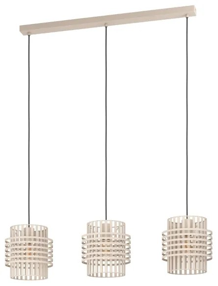 Eglo 390147 - Csillár zsinóron OLTAMAR 3xE27/40W/230V krémes