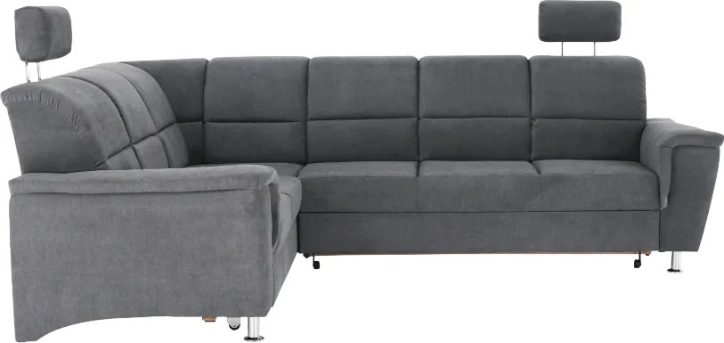 Kinyitható ülőgarnitúra, szürke szövet, balos, SANTIAGO