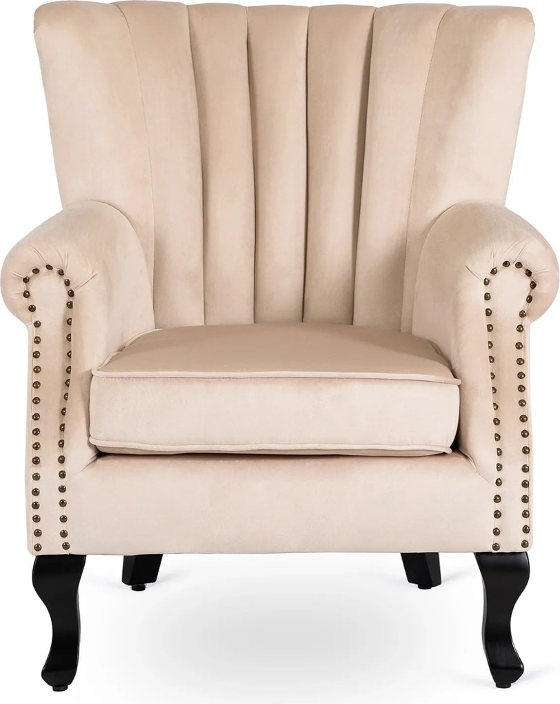 Fotel bézs bársony kárpittal – MALLO