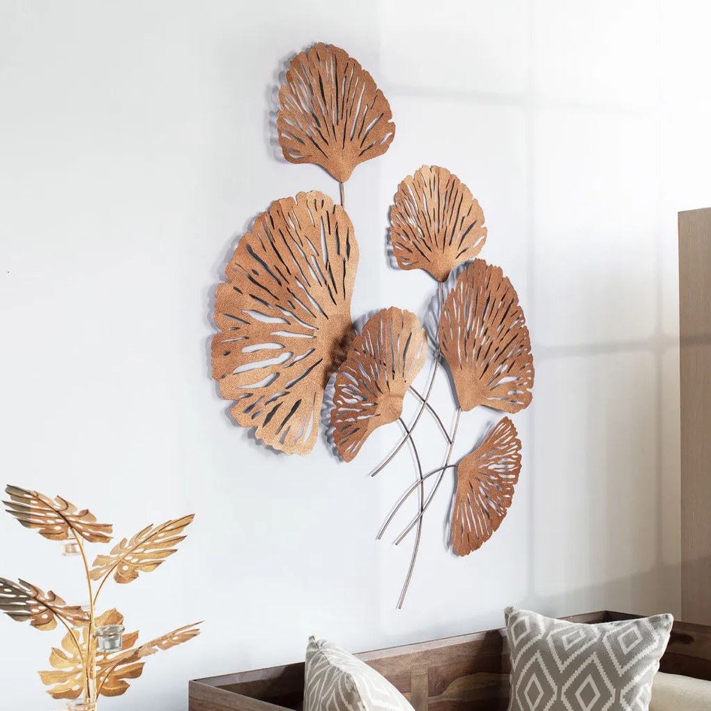 Ginkgo fém fali dekoráció, 75×4 cm – ACH110-3