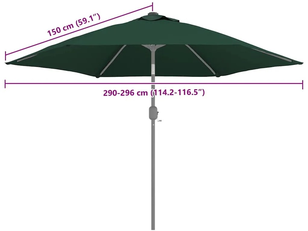 zöld kültéri napernyőponyva 300 cm