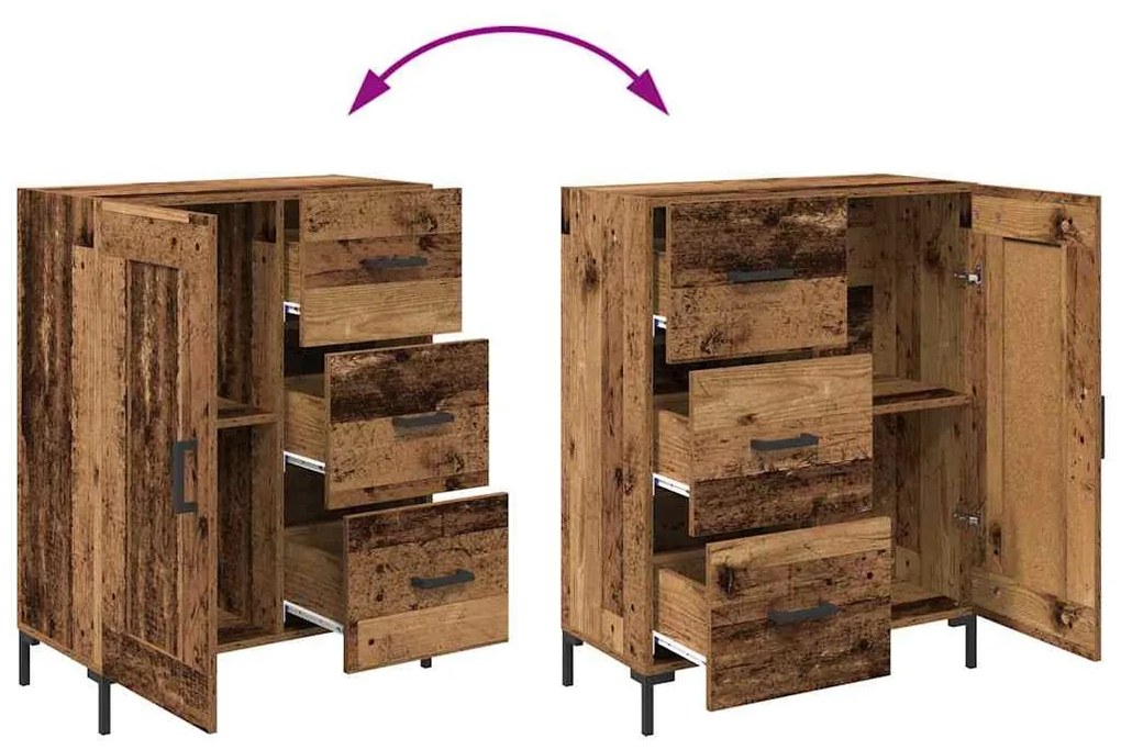 Széf fiókkal Régi fa 69.5 x 34 x 90 cm Faanyag