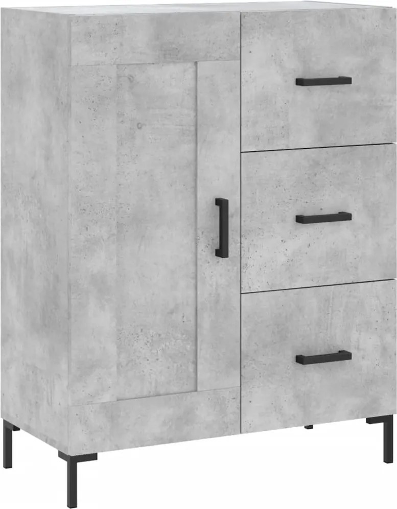 vidaXL betonszürke szerelt fa tálalószekrény 69,5 x 34 x 90 cm