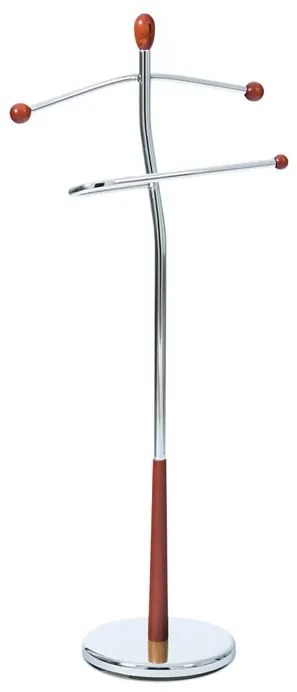 82646 Barna szobainas, tömör fa és krómozott fém. Teherbírás 6 kg.