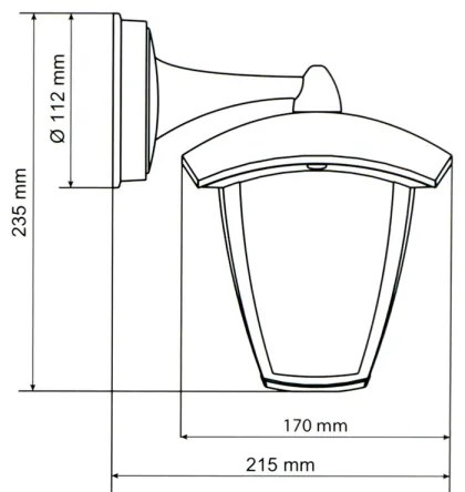 Brilagi - LED Kültéri fali lámpa LUNA 1xE27/60W/230V IP44
