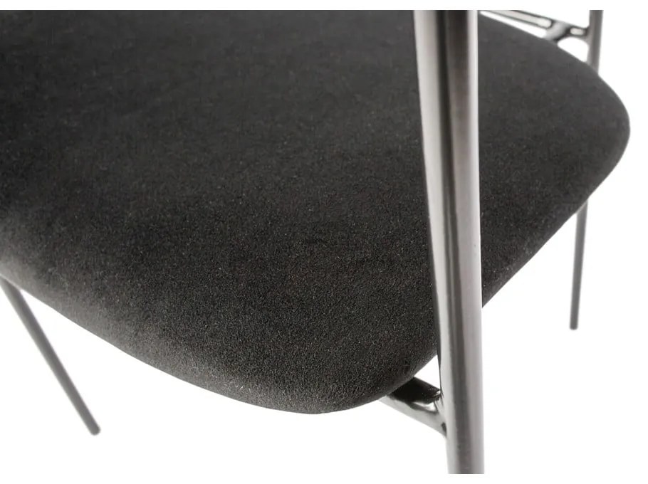 Fekete bársony étkezőszék Ivy – WOOOD