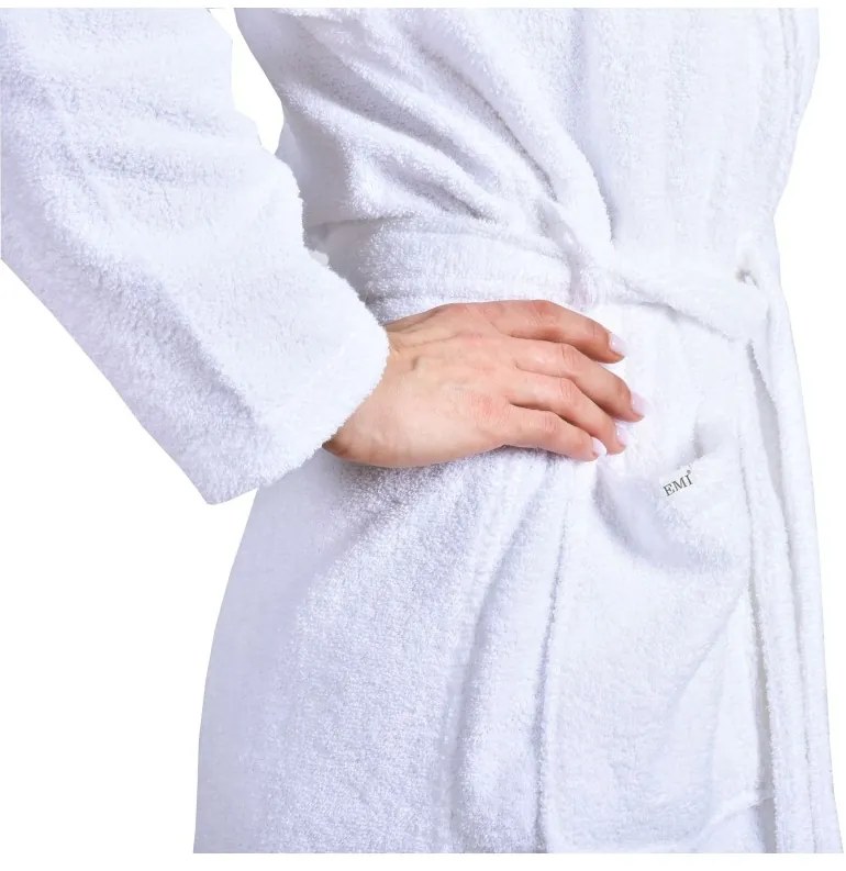 EMI fehér színű női frottír fürdőköpeny, M