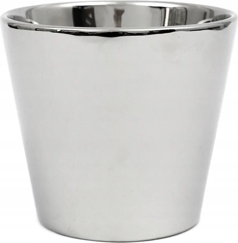 Kerámia Kaspó Ezüst átm. 12cm Glamour Króm