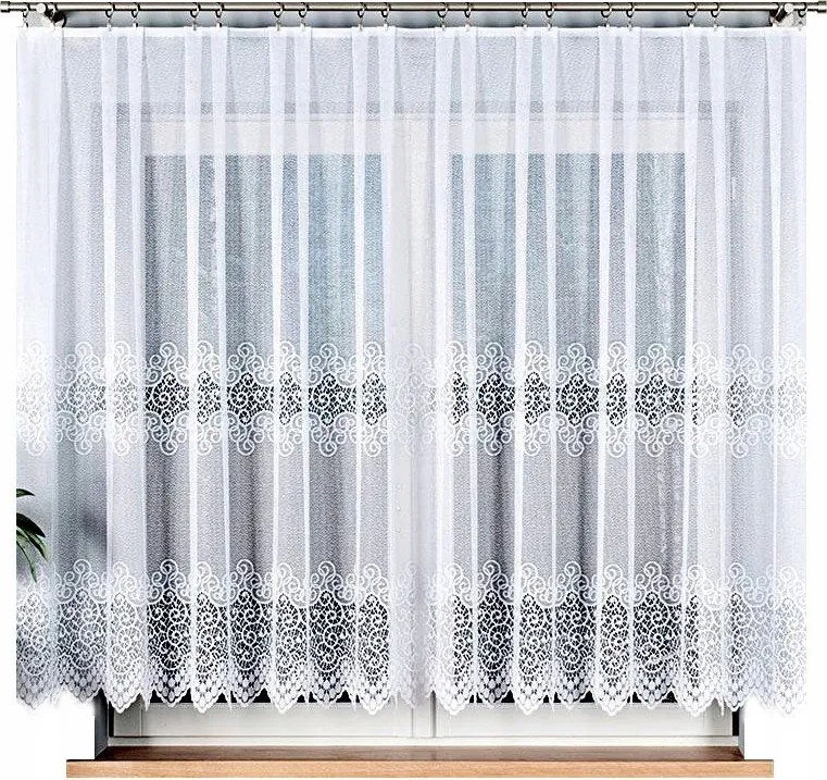Violetta Jacquard mintás függöny 001539 magasság 150cm, fehér színben (méterenként)