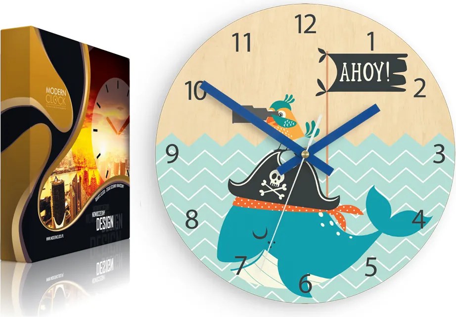 Kalóz falióra gyerekszobába Gyönyörű Számok