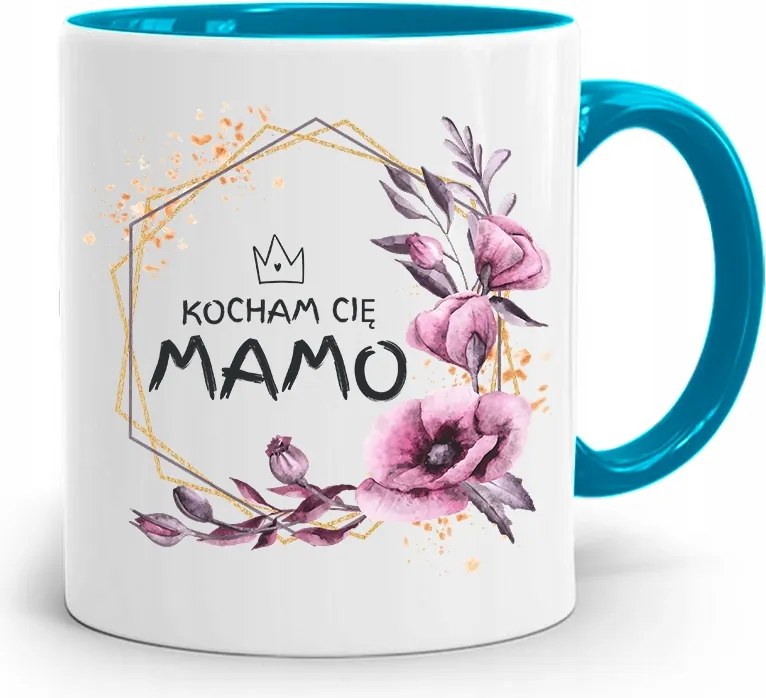 Kék Bögre Anyukáknak Szeretlek Anya Ajándék fényképes nyomattal