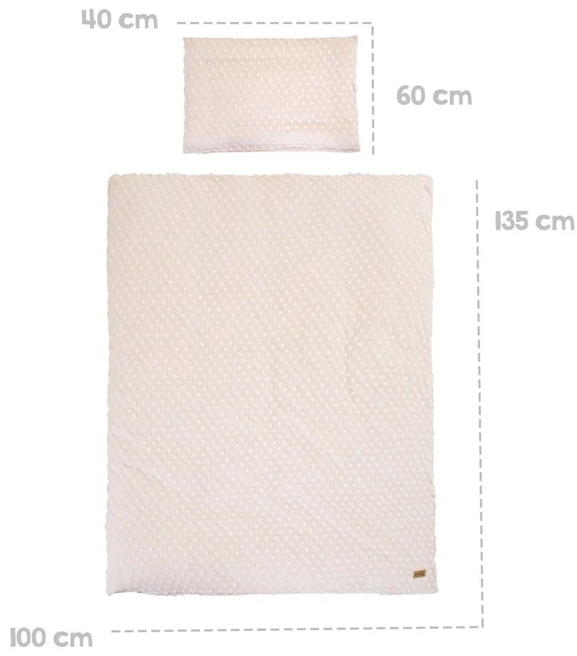 Bézs pamutkeverék gyerek ágyneműhuzat babaágyhoz 100x135 cm Frosty Almond – Roba