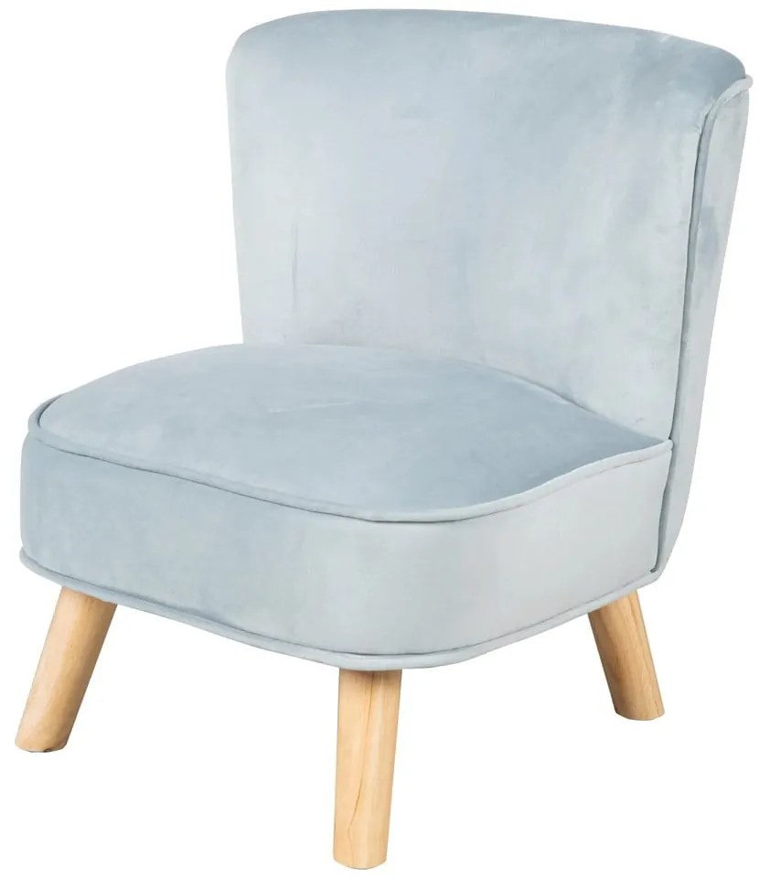 Világoskék bársony gyerek fotel Lil Sofa – Roba