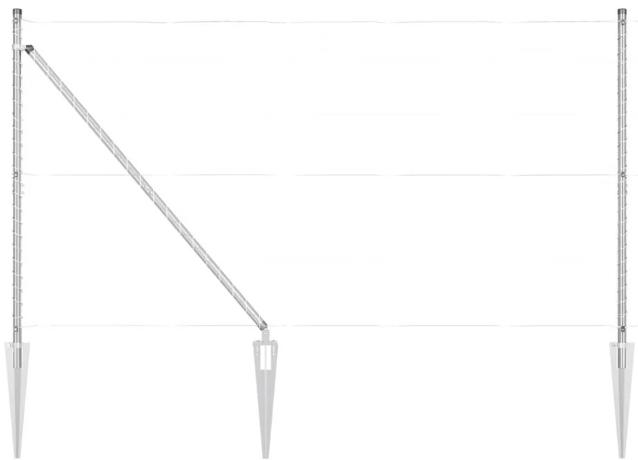 Kerítésoszlopok Spike-kal 52 db Ø32 mm 140 cm Horganyzott Acél
