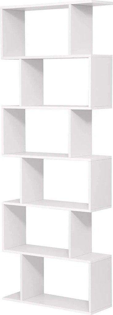 Könyvespolc, kocka vitrines polc és térelválasztó, 70 x 24 x 190,5 cm fehér