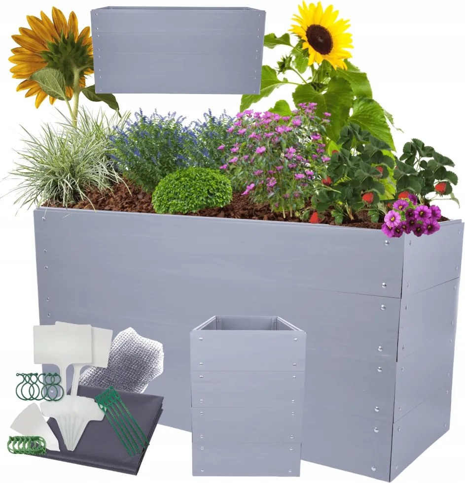 Műanyag virágtartó Pvc ágyás magasított zöldséges Pvc 80x140x