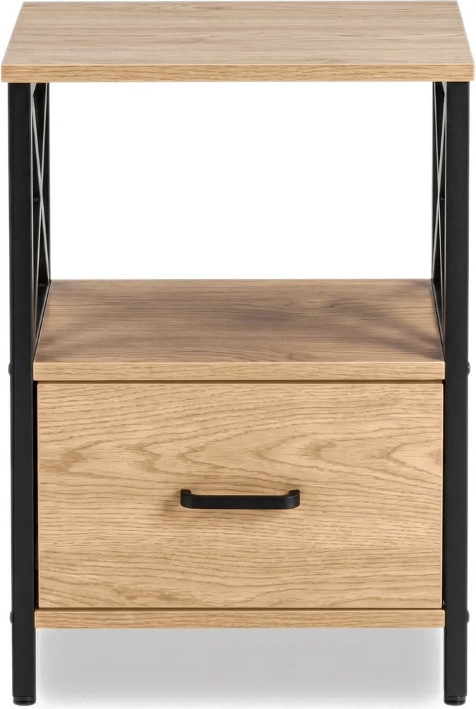 Éjjeliszekrény LOGAN 40 cm tölgy/fekete