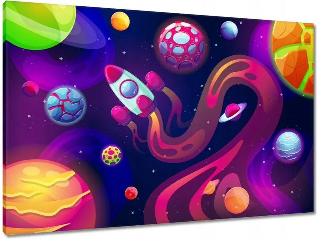 Vászonkép 90x60 Űrrakéta repül egy új bolygóra