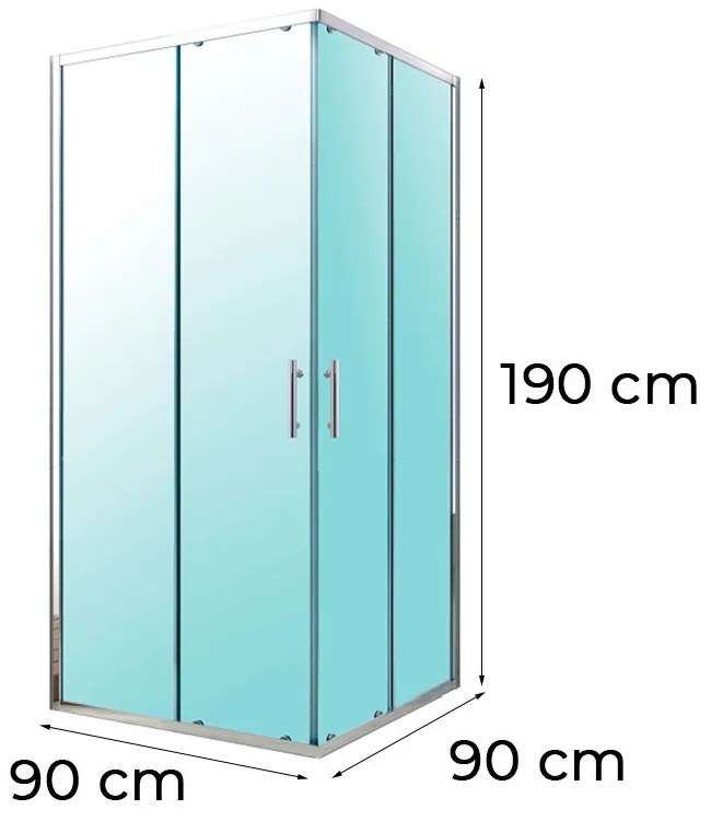 Soul 90x90 cm szögletes zuhanykabin tálca nélkül