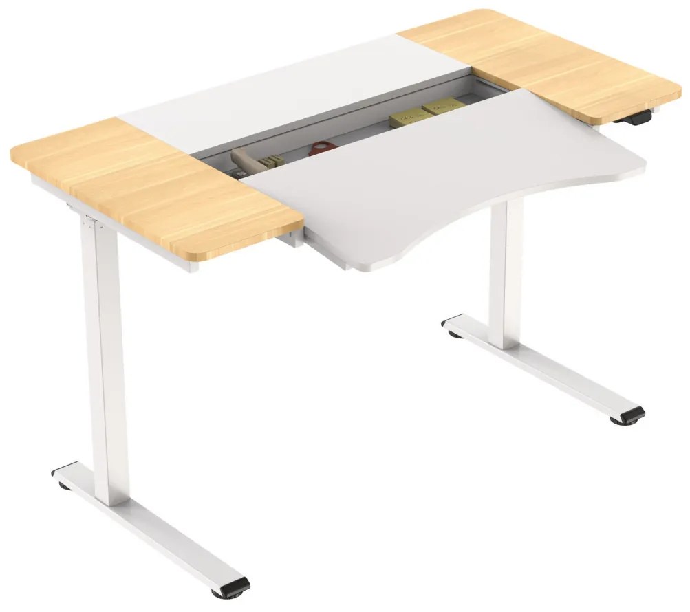 HALDEN íróasztal elektromos magasságállítással, 120x60 cm fehér-burlywood