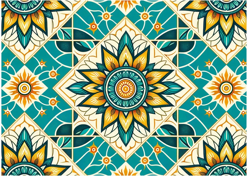 Kép - Türkiz minta (70x50 cm)