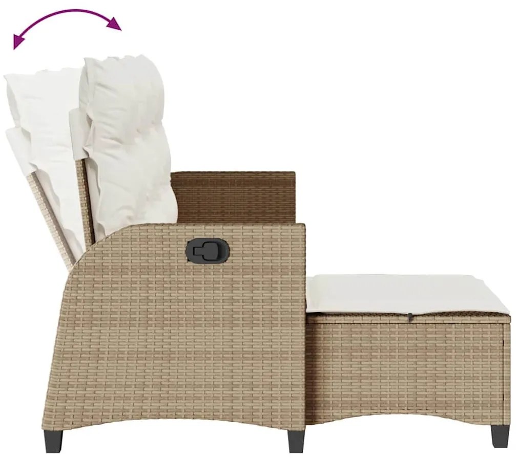 vidaXL 3 részes bézs polyrattan kerti ülőgarnitúra párnákkal L-alakú