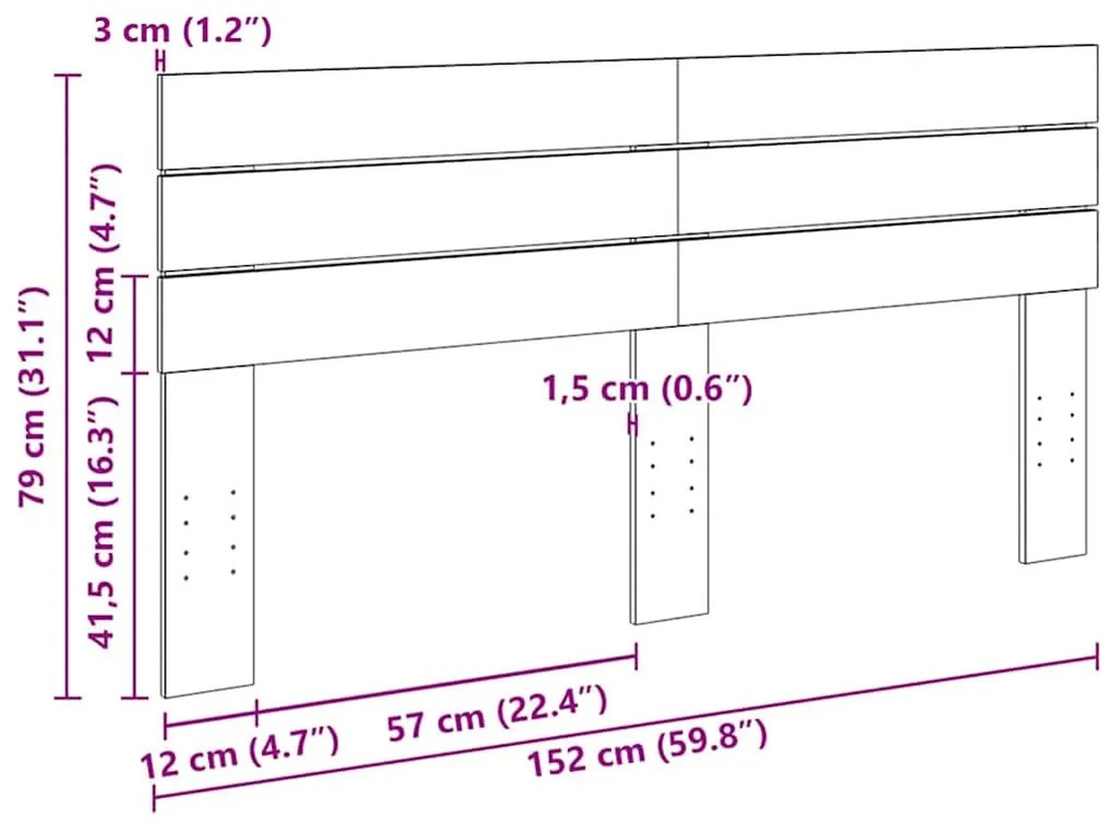 fejtámla 150 cm tömör fa tölgyfa