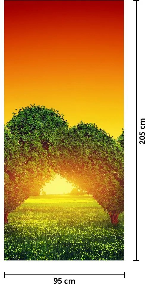 Fotótapéta ajtóra - Szív a fák tetején (95x205cm)