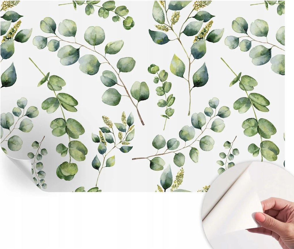 Öntapadós tapéta Fali furnér 3D hatás Zöld levelek 104x70 cm