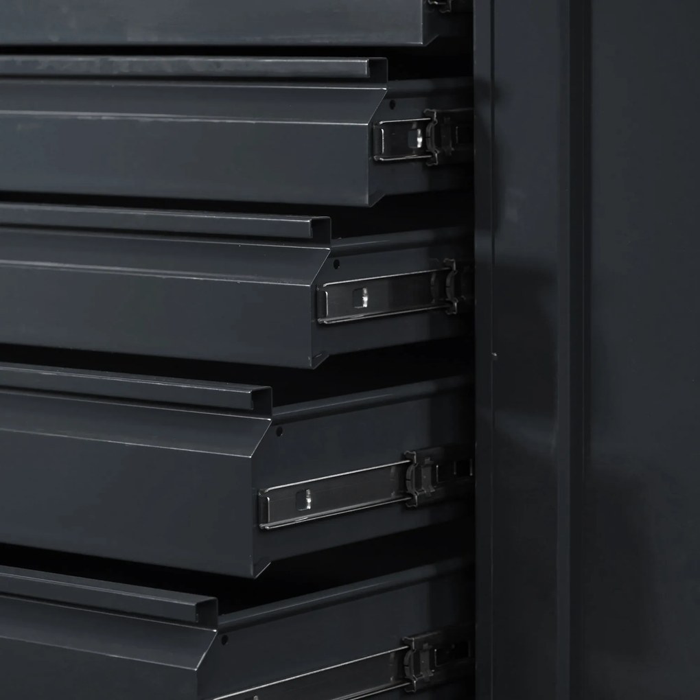 DAREK műhelyszekrény, 920 x 1850 x 500 mm, antracitszürke