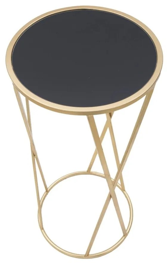 Glam Simple fekete-aranyszínű tárolóasztal, magasság 75 cm - Mauro Ferretti