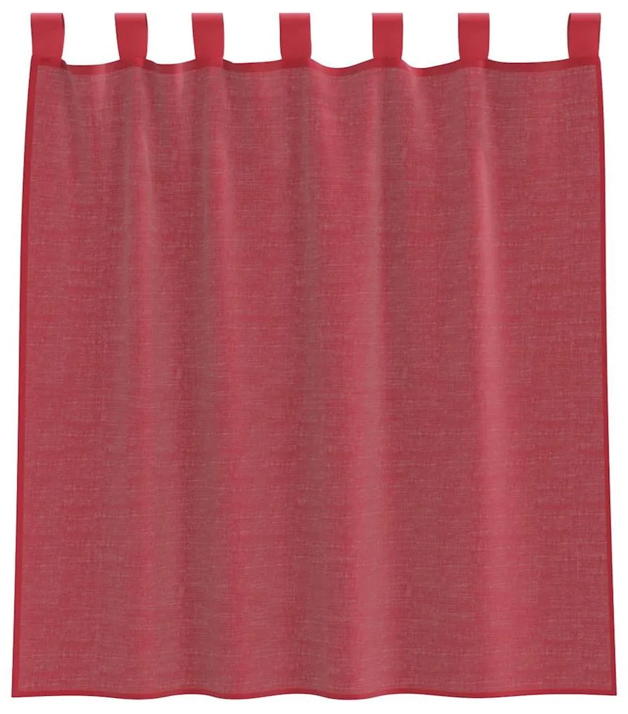 2 db borvörös fátyolfüggönyök hurokkal 140x140 cm