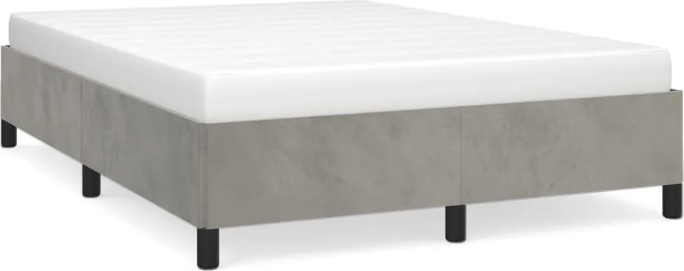 vidaXL világosszürke bársony ágykeret matrac nélkül 140 x 190 cm