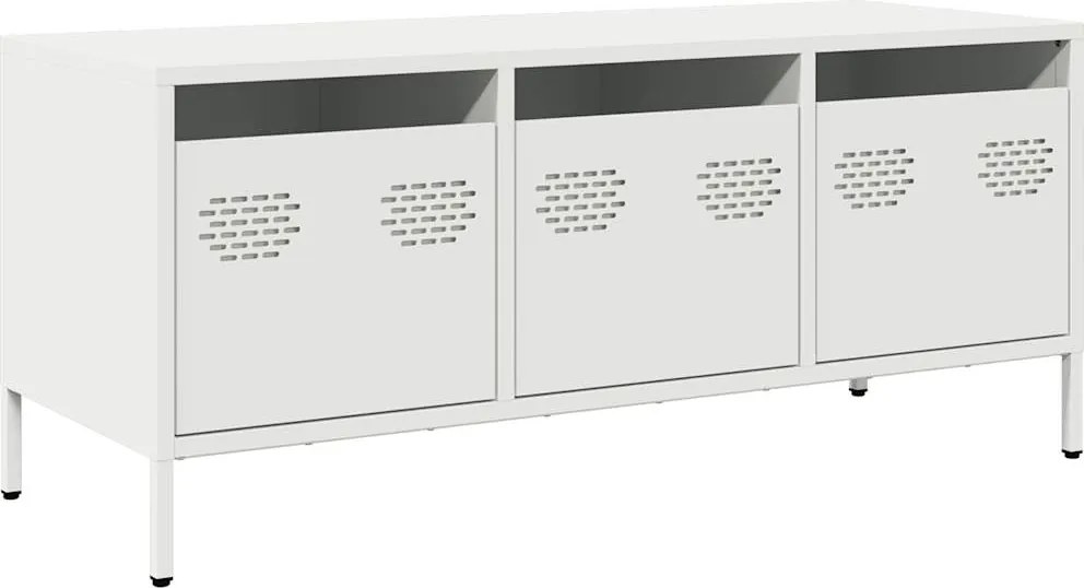 vidaXL fehér hidegen hengerelt acél TV-szekrény 101,5 x 39 x 43,5 cm