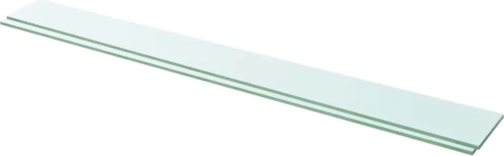 vidaXL 2 db átlátszó üveg paneles polc 110 x 12 cm