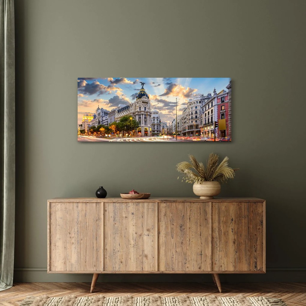 Kép - Calle Gran Vía, Madrid, Spanyolország (120x50 cm)