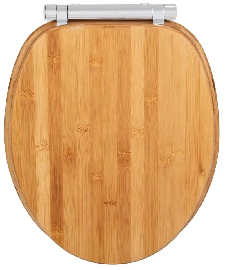 WENKO 25224100 - WC-ülőke BAMBOUSA 34,5x40,5 cm barna/ezüst