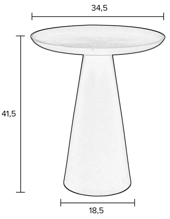 Ringar kék alumínium tárolóasztal, ø 34,5 cm - White Label