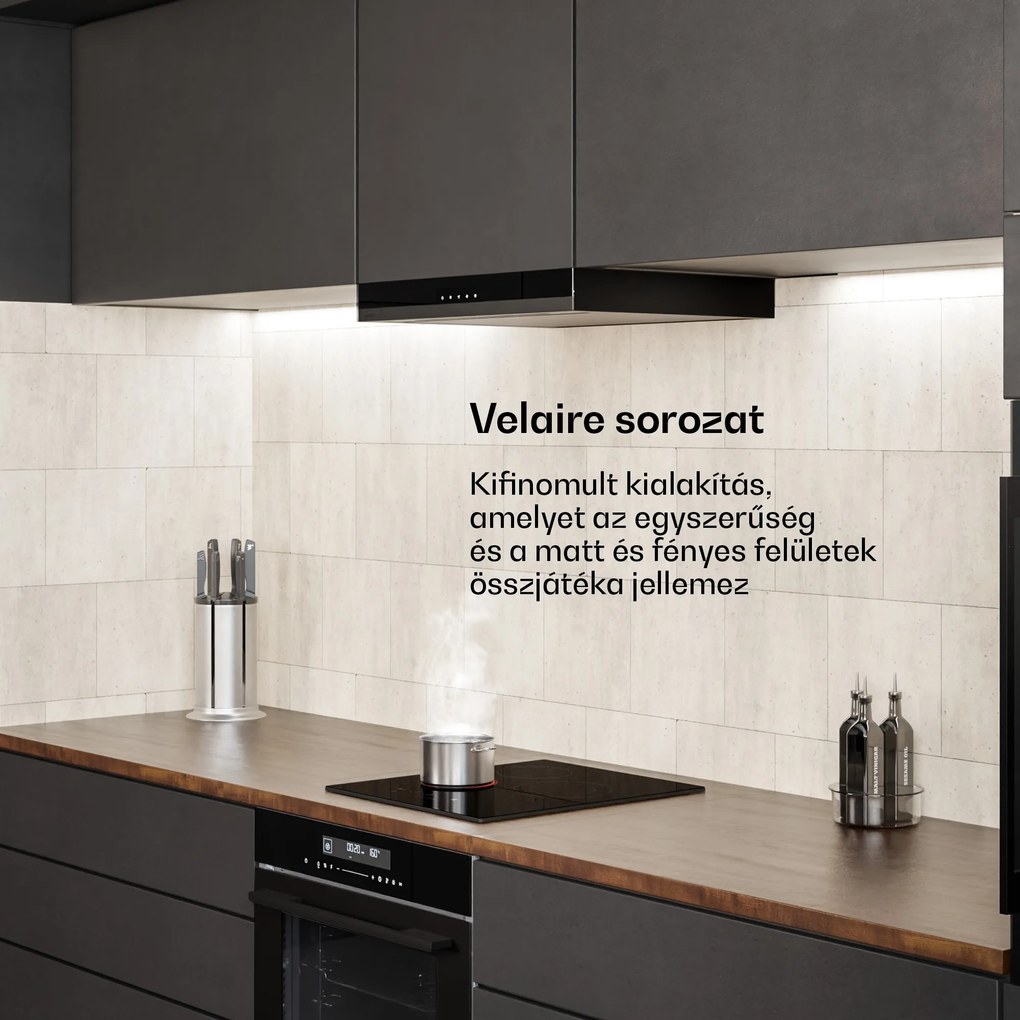 Klarstein Velaire üvegkerámia főzőlap, elegáns, minimalista, kompakt, 3 főzőzóna, 4100 W, 45 cm