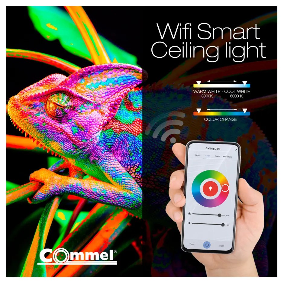 Commel LED smart Wifi mennyezeti lámpa 38cm, 24W