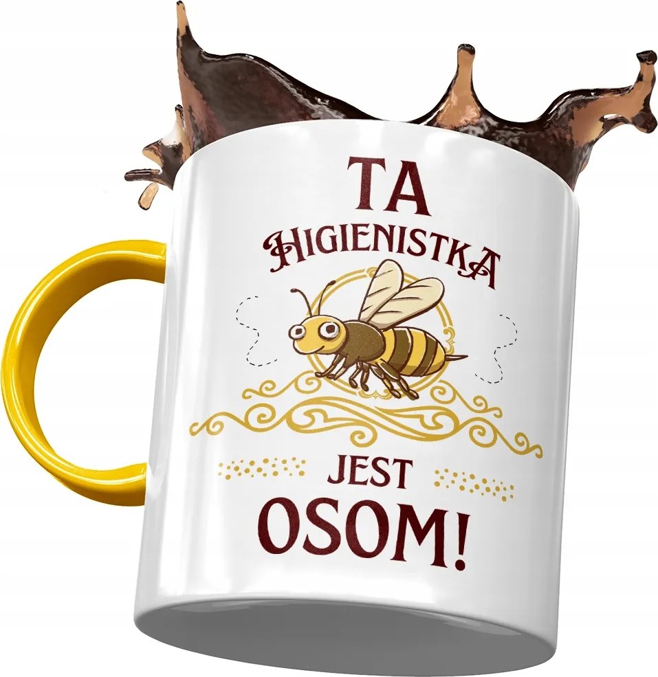 Sárga Bögre Higiénikusnak Higiénikus Van Darázs! Nyomtatott Fotóval