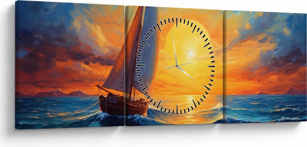 Kép - Vitorlások (órával) (90x30 cm)