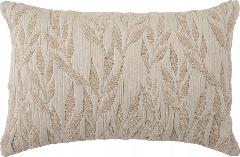 Díszpárna Bézs Pamut Levél Motívum 38 X 58 CM