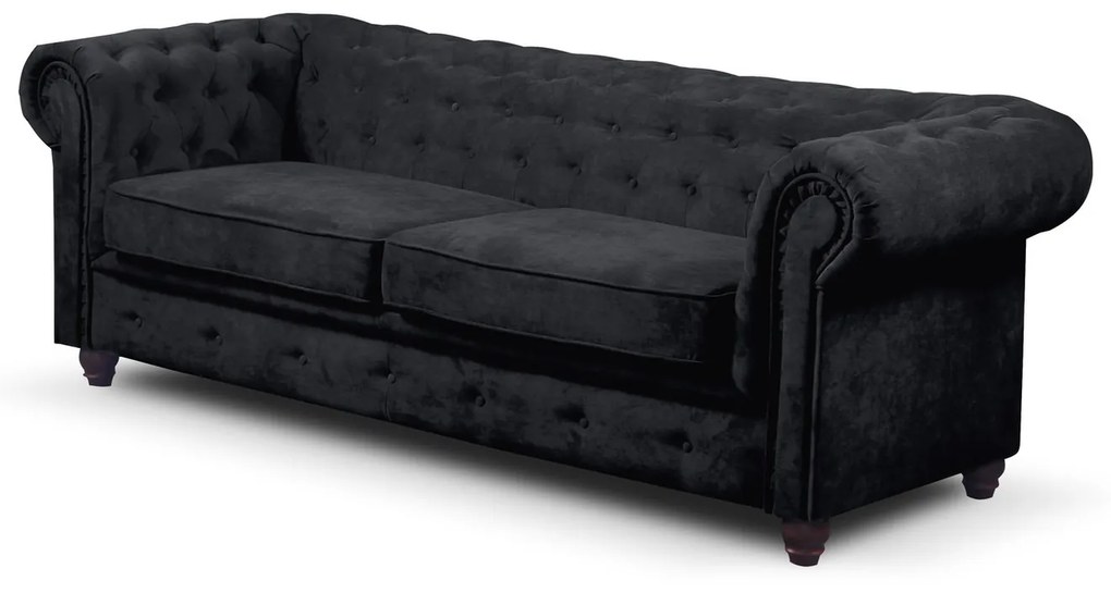 Infinity Chesterfield II kinyitható kanapé Fekete