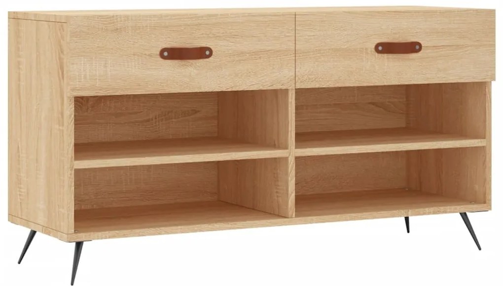 vidaXL sonoma tölgy színű szerelt fa cipőpolc 102x35x55 cm