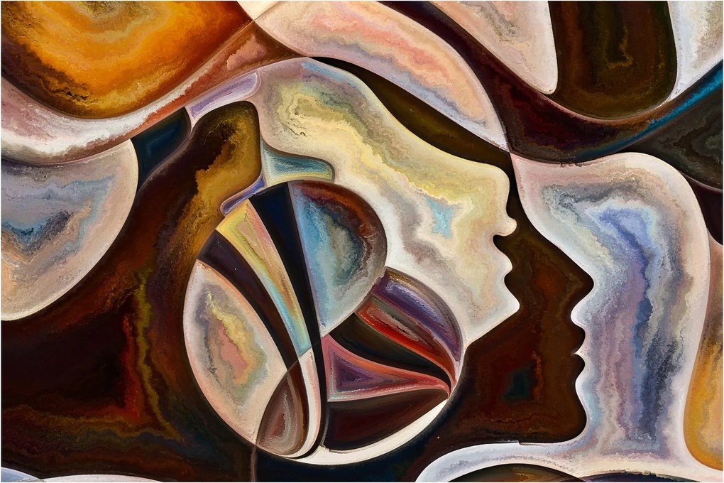 Kép - Absztrakció fejek (90x60 cm)