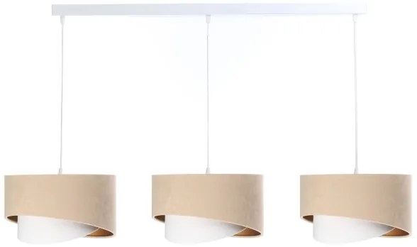 Csillár zsinóron GALAXY 3xE27/60W/230V bézs/fehér/arany