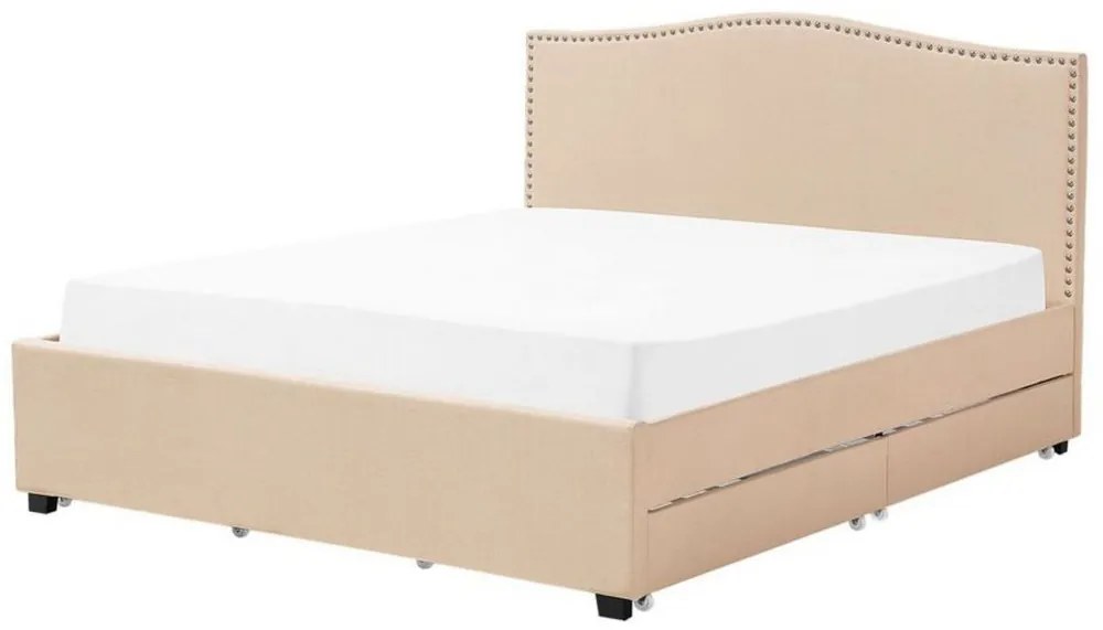 Franciaágy 180 cm MONTHY (ágyráccsal és tárolóhellyel) (bézs). 1007378