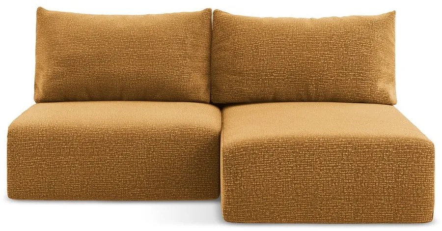 Narancssárga kinyitható-tárolóhelyes sarokkanapé (jobb oldali) Kalena – Makamii