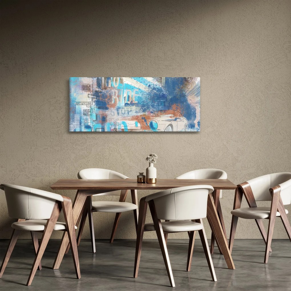 Kép - lovaglásra született, kék tónusok (120x50 cm)